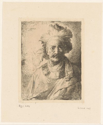 Oude man met verentooi door Christian Wilhelm Ernst Dietrich