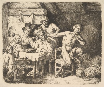 De sater en de boer, 1764 door Christian Wilhelm Ernst Dietrich