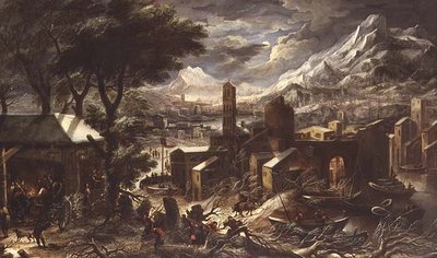 Een alpien winterlandschap door Christian de (circle of) Koninck