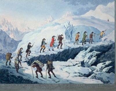 Horace-Benedict de Saussure beklimt de top van de Mont Blanc in augustus 1787 door Christian von Mechel
