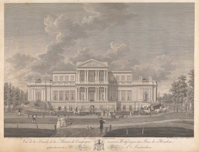 Welgelegen: Vue de la Facade de la Maison de Campagne nommee Welgelegen au Bois de Harlem, Appartenante a Mr. Henry Hope d