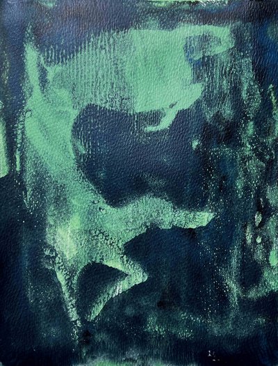 Diepgroene abstracte stroming door Christina Misuro