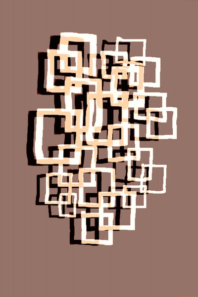 Overlappende geometrische vierkanten door Christina Sillen