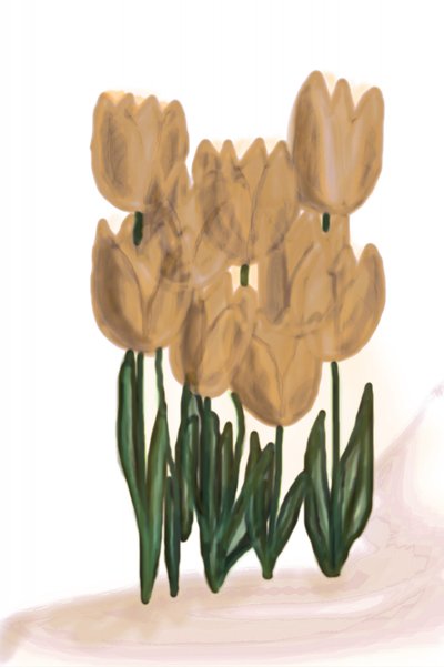 Zachtbeige tulpen door Christina Sillen