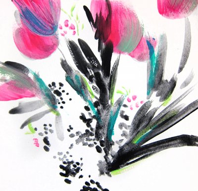 Levendig, bloemig en abstract door Christine Lindstrom
