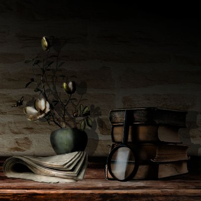 Antieke boeken en bloemen door Christine SUISSIA
