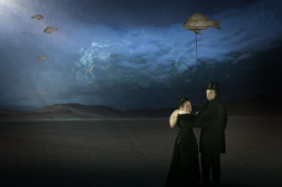 Surrealistische vliegende vis door Christine von Diepenbroek