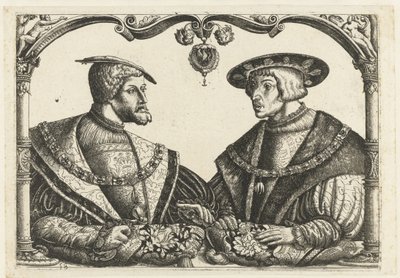 Karel V en Ferdinand I door Christoffel Bockstorffer