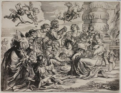 De Tuin van de Liefde, Linkerhelft, met Zittende Vrouw door Christoffel Jegher