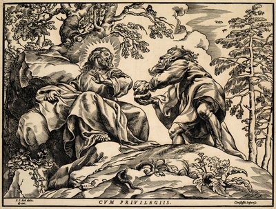 De verzoeking van Christus door de duivel door Christoffel Jegher
