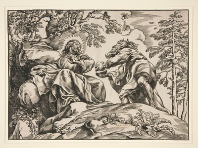 De Verzoeking van Christus door de Duivel door Christoffel Jegher