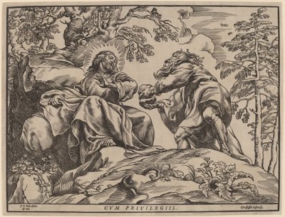 De Verzoeking van Christus door de Duivel door Christoffel Jegher after Sir Peter Paul Rubens