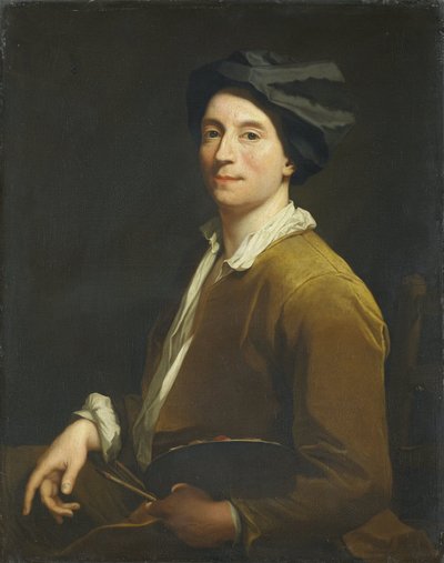 Portret van een schilder, waarschijnlijk een zelfportret door Christoffel Lubienitzki