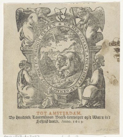 Titelvignet met een man die gewassen plant door Christoffel van Sichem (II) (possibly)