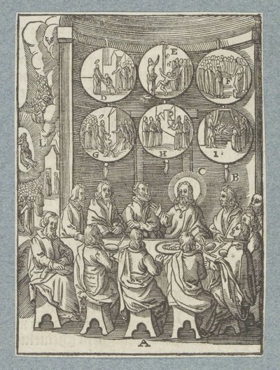 Christus verschijnt voor de laatste keer aan de apostelen door Christoffel van Sichem (II)