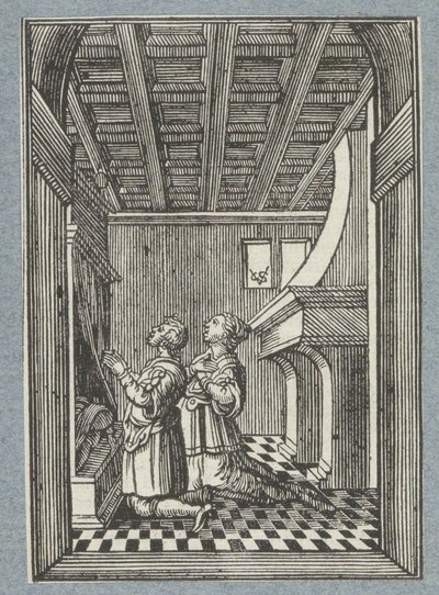 Huwelijksnacht van Tobias en Sara door Christoffel van Sichem (II)