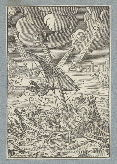 Storm op het Meer van Galilea door Christoffel van Sichem (II)
