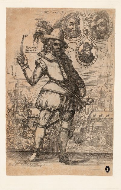 François Ravaillac 1578-1610, de moordenaar van koning Hendrik IV van Frankrijk door Christoffel van Sichem