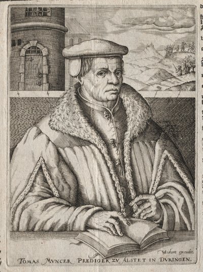 Portret van Thomas Müntzer, 1609 door Christoffel van Sichem