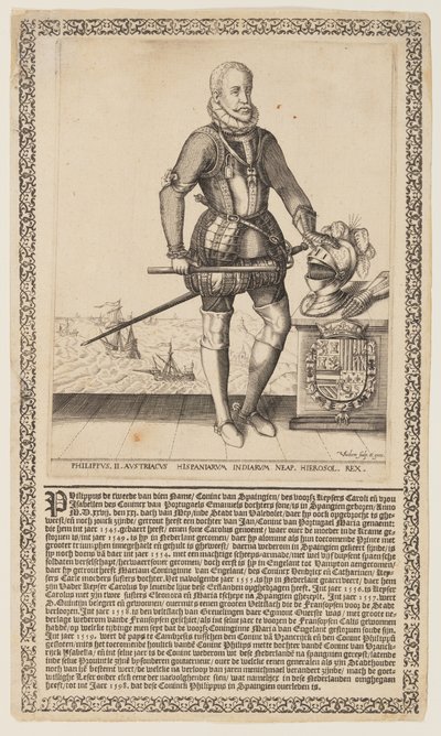 Filips II, koning van Spanje door Christoffel van Sichem I