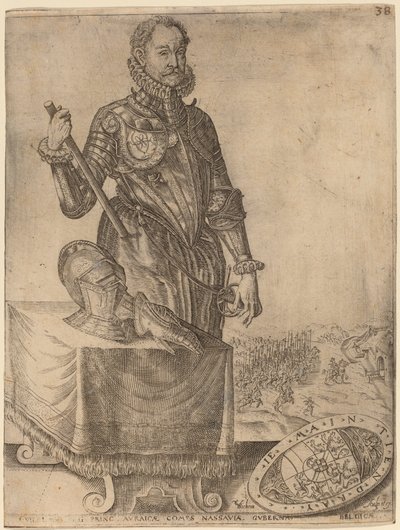 Willem van Nassau, Prins van Oranje door Christoffel van Sichem I after Hendrik Goltzius