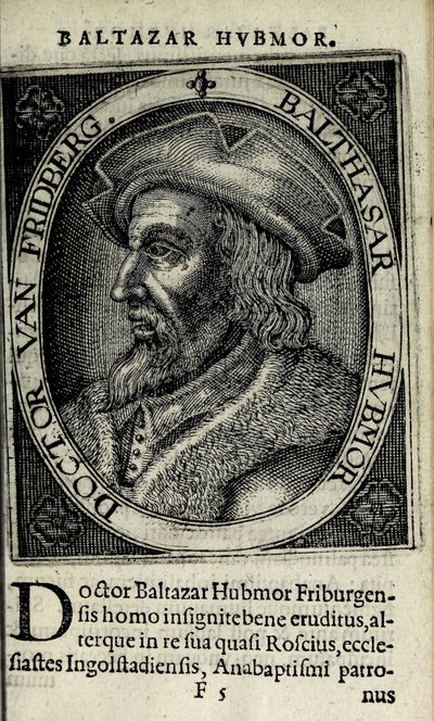 Balthasar Hubmaier, illustratie uit 