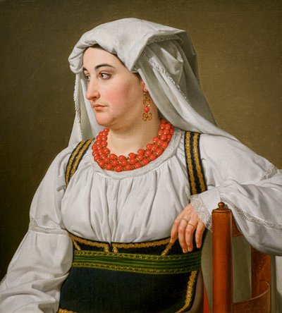 Una Ciociara. Portret van een Romeinse plattelandsvrouw door Christoffer-Wilhelm Eckersberg