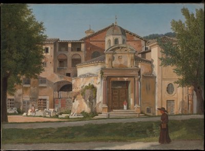 Een deel van de Via Sacra, Rome (De kerk van de heiligen Cosmas en Damian) door Christoffer Wilhelm Eckersberg