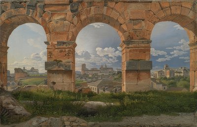 Uitzicht door drie bogen van het Colosseum. 1815 door Christoffer Wilhelm Eckersberg
