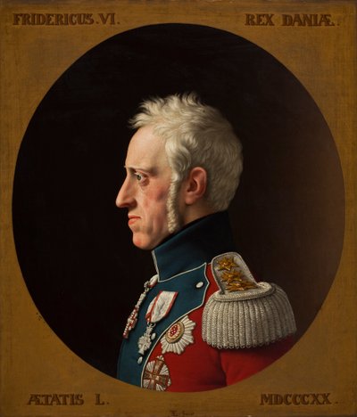 Portret van Frederik VI van Denemarken 1768-1839, 1839 door Christoffer Wilhelm Eckersberg