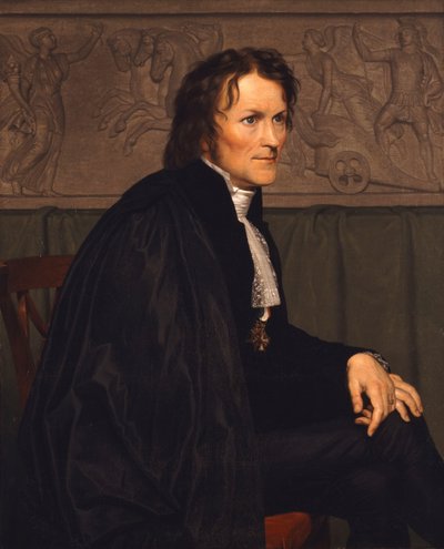 Portret van de beeldhouwer Bertel Thorvaldsen door Christoffer Wilhelm Eckersberg
