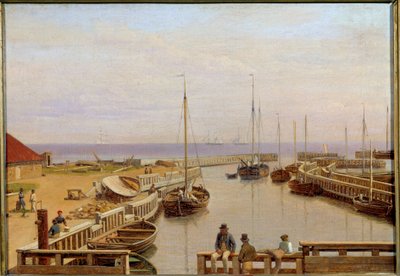 De haven van Dragor in Denemarken in 1826 door Christoffer Wilhelm Eckersberg