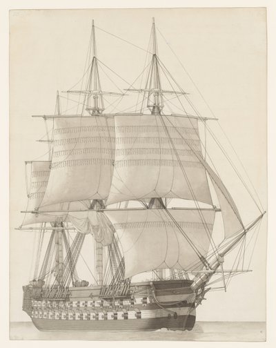 Schip van de Russische Lijn door Christoffer Wilhelm Eckersberg