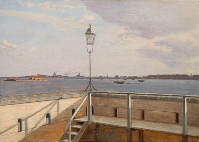 Uitzicht vanaf de Trekroner Batterij met Kopenhagen in de verte door Christoffer Wilhelm Eckersberg