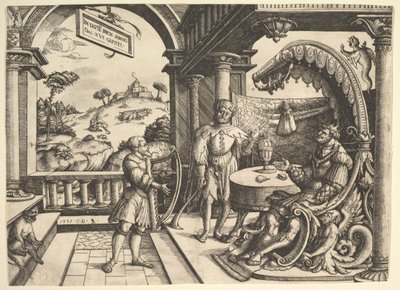 David speelt harp voor Saul, 1531 door Christoph Bockstorffer