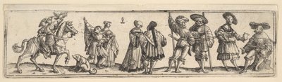 Lansquenets en dames, 1531 door Christoph Bockstorffer