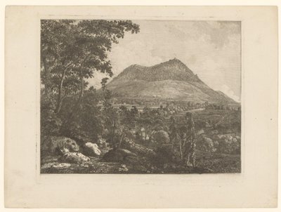Landschap met de berg de Landeskrone bij Görlitz door Christoph Nathe