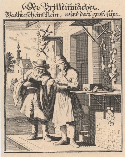 Brillenmaker Uit Abbildung der gemein-nützlichen Haupt-Stände, 1698 door Christoph Weigel the Elder