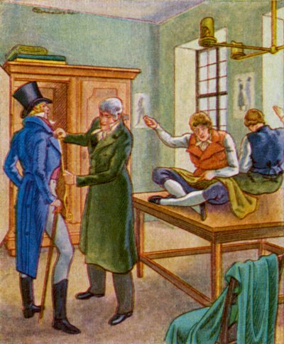 Herensnijder (kleur litho) door Christophe (1856 1945)