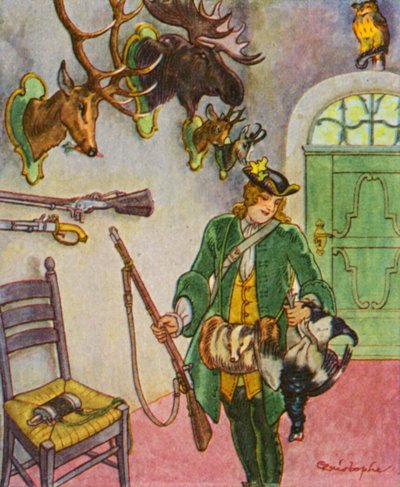 Jachtslot met trofeeën door Christophe (1856 1945)