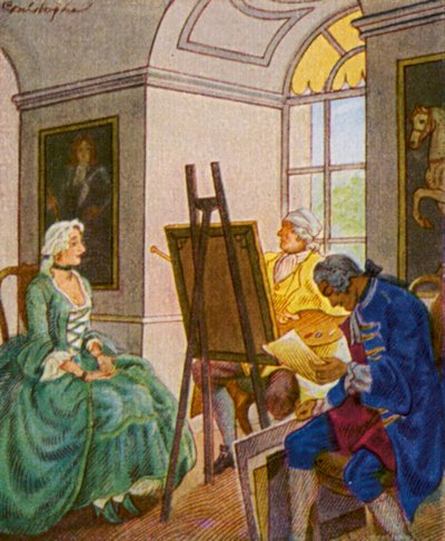 Portratsitzung Im Schloss door Christophe (1856 1945)