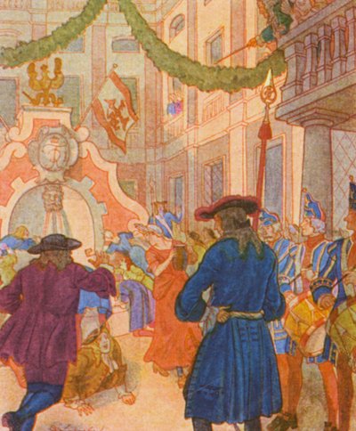 Weinbrunnen Und Ochse door Christophe (1856 1945)
