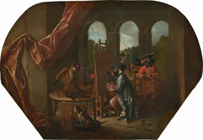 Singerie: De schilder, ca. 1739 door Christophe Huet