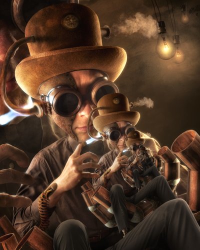 Geneste steampunk-uitvinders door Christophe Kiciak