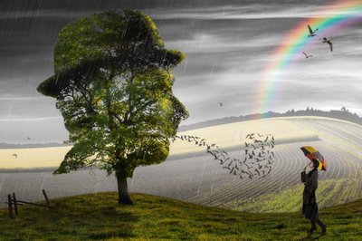 Surrealistische regen en hoop door Christophe Kiciak