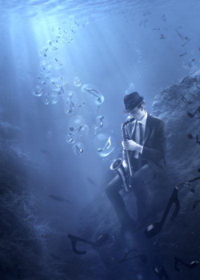 De onderwaterjazzmuzikant door Christophe Kiciak