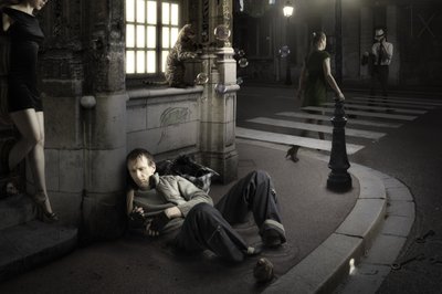 Eenzaamheid in de stad bij nacht door Christophe Kiciak