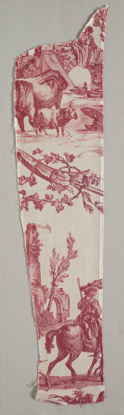 Fragmenten van koperplaat bedrukt katoen, c. 1789 door Christophe Philippe Oberkampf