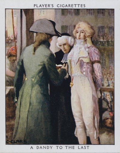 Een Dandy tot het Einde, als Samson, de beul, vraagt of hij de das van de aristocraat mag verwijderen door Christopher (after) Clark
