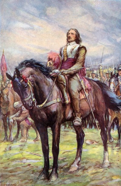 Oliver Cromwell die Gods steun inroept voor de slag door Christopher Clark